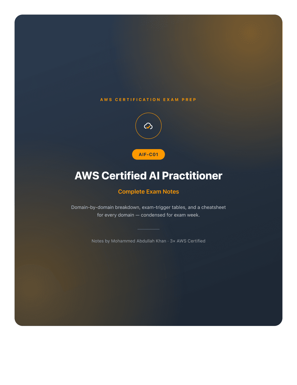 AWS AI Practitioner Notes (AIF-C01) PDF cover