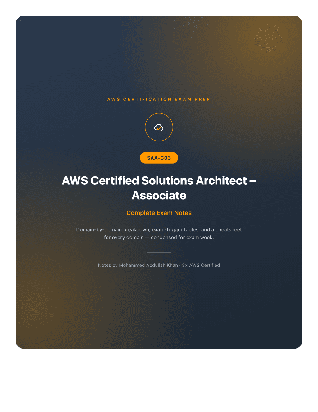 AWS Solutions Architect Associate Notes (SAA-C03) PDF cover